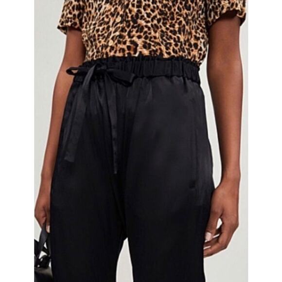 Frame Black Satin Joggers Elastic Waist sz XS NWOT - Picture 3 of 13